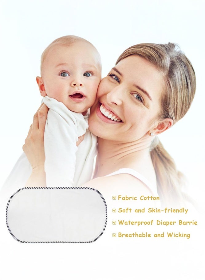 SHABILI 3PCS Baby Waterproof Changing Pad Liners for Newborns, Bamboo Fiber Leakproof Baby Changing Mat for Cribs Bassinets and Travel, Washable Changing Pad Cover Protects Mattress and Changing Table (White) - Image 5